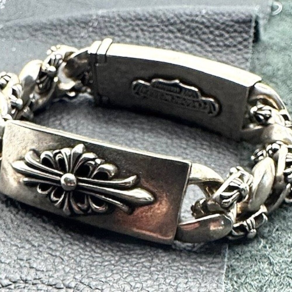 Chrome Hearts Dagger Dual I.D. Sterling Silver Unisex Bracelet Rockstar